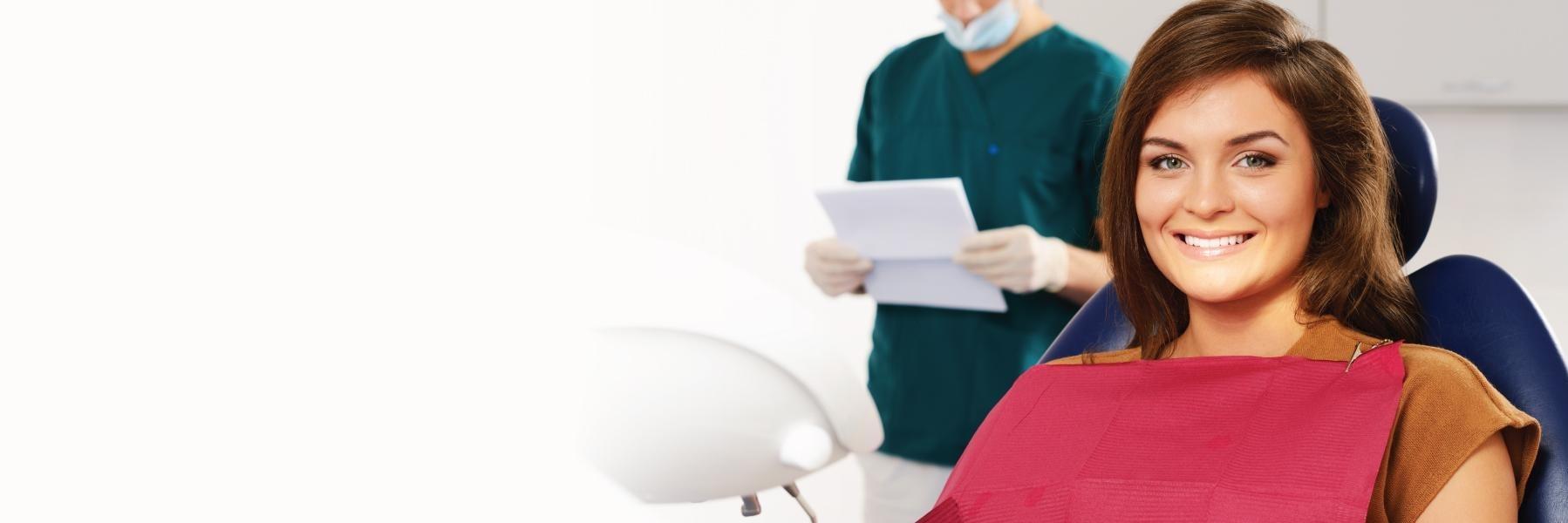 woman getting a dental cleaning in Mount Waverley